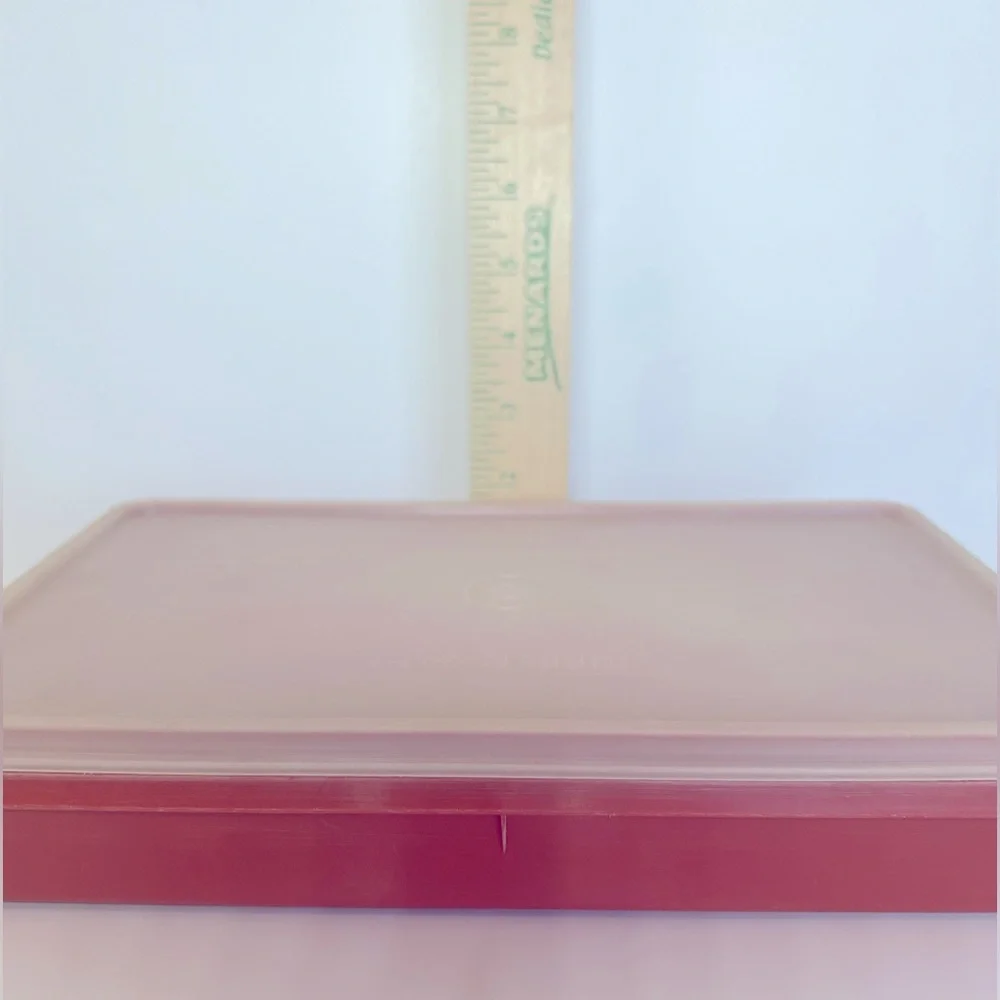 Two Vintage Tupperware Paprika Red Deli Storage Containers.  Two Sizes.
